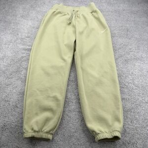Nike Sweatpants Women Medium Sage Green Oversized Baggy High Waisted Solo Swoosh